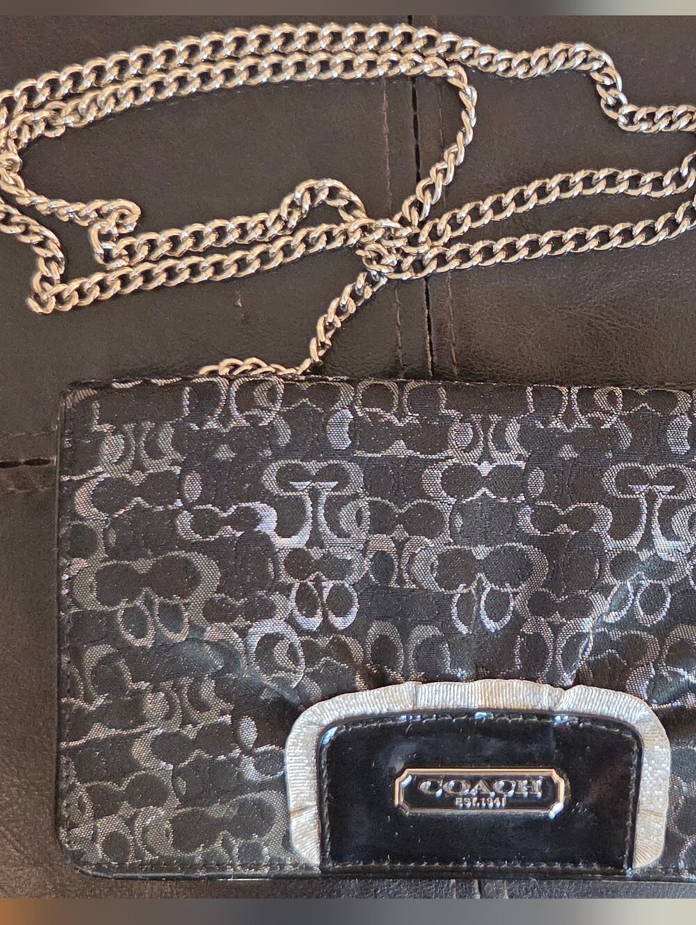 Coach Signature Lurex Optic Art Convertible Clutch